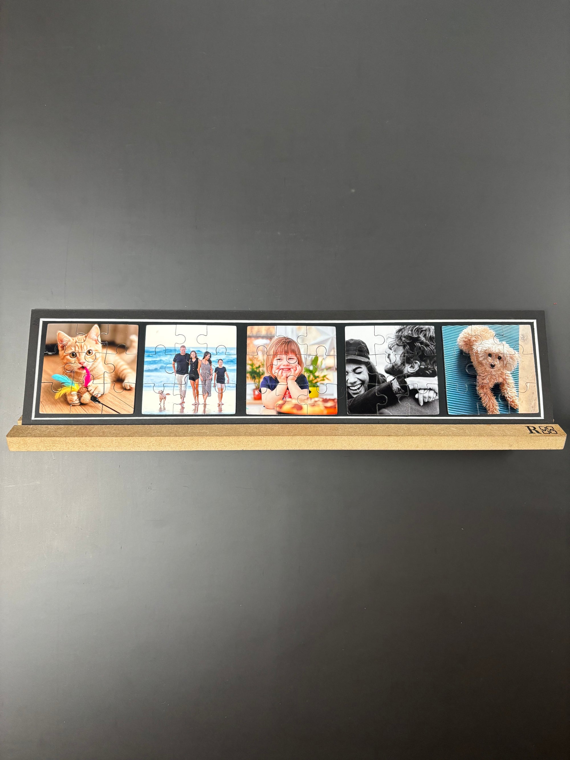 5 puzzles de 9 pièces - À personnaliser + Support
